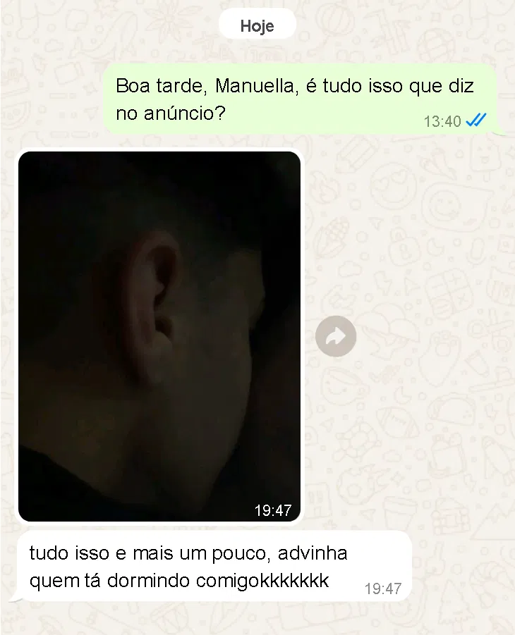 Conversa no WhatsApp confirmando resultado além do esperado.